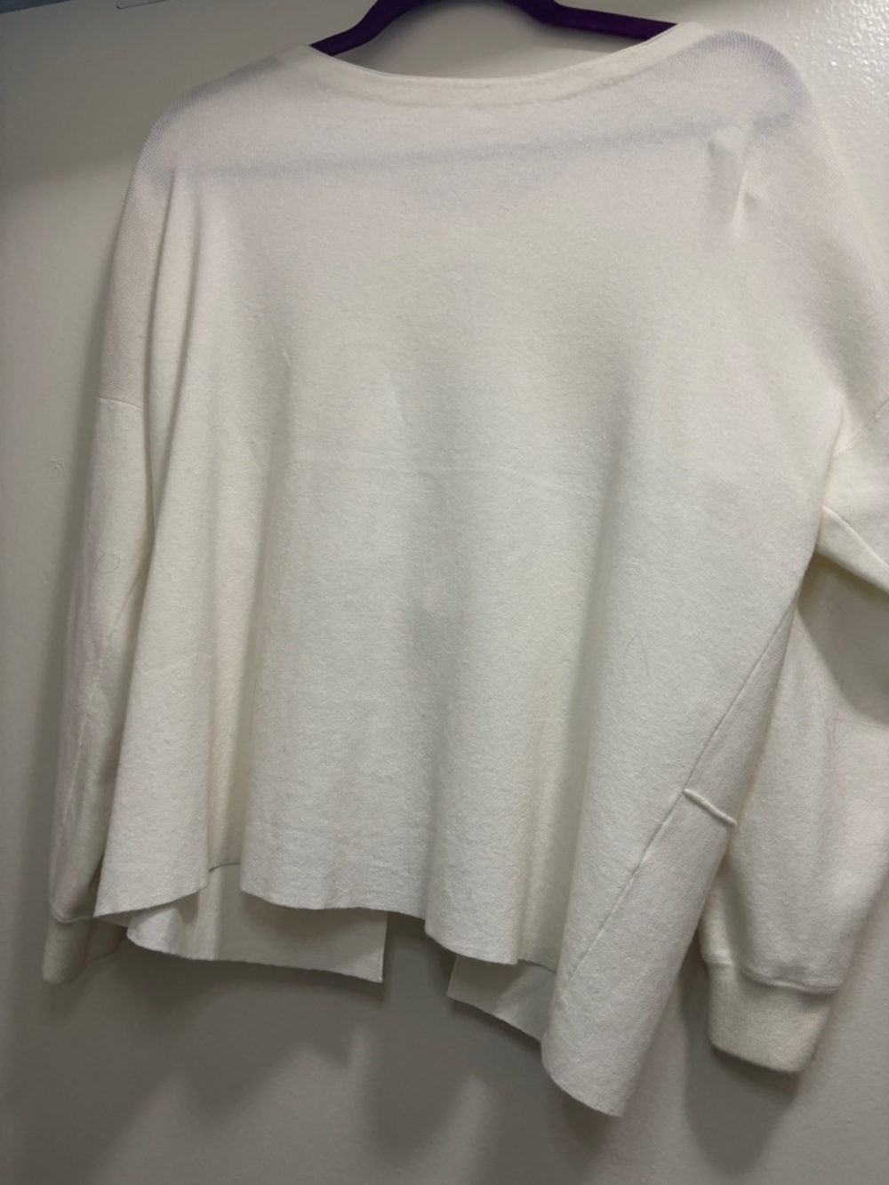 Alice + Olivia Cream Lightweight Draped Knit Sweater with bow back